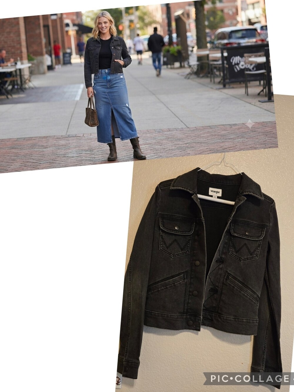 Wrangler Women's Black Washed Denim Trucker Jacket
